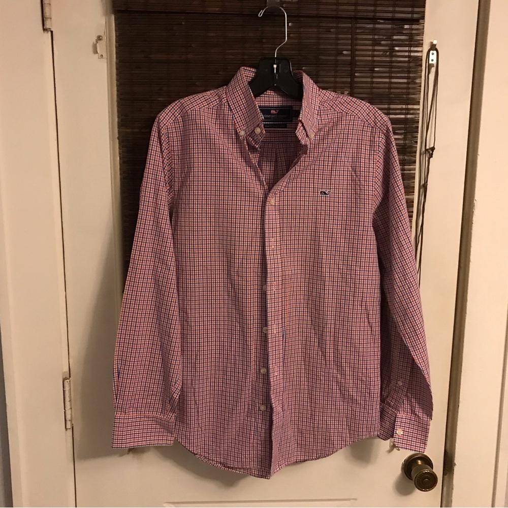 Men's vineyard vines Slim Fit Whale Button-Down Shirt Plaid Gingham Print